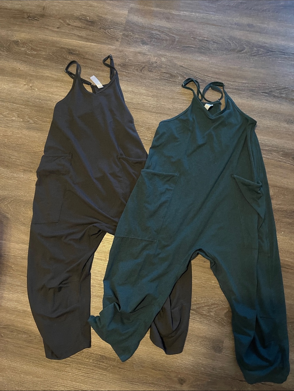 Kids' Sleeveless Romper - Black and Dark Green